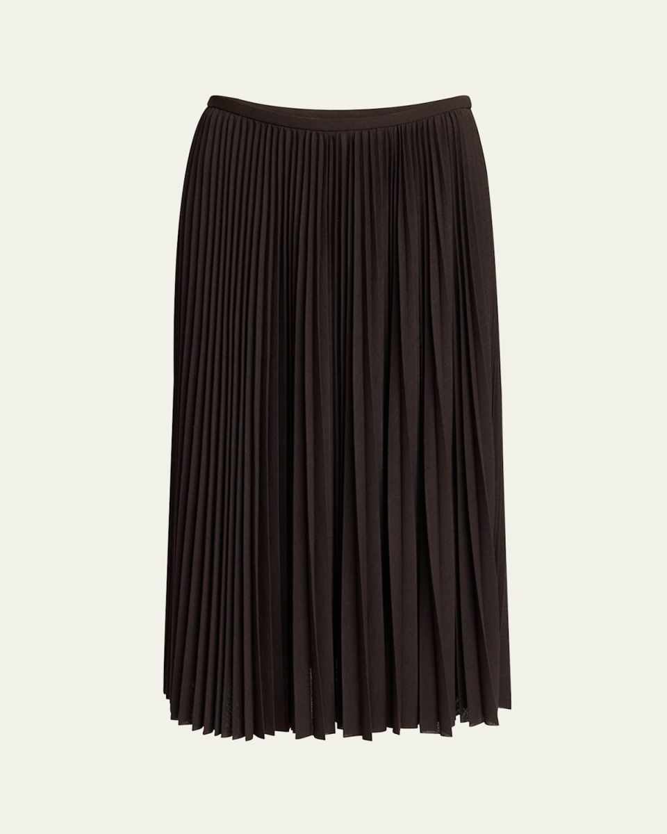 Eda Pleated Jersey Midi Skirt